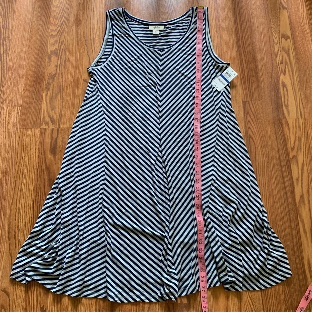 Style & Co Sleeveless Dress striped blue white XL - Picture 9 of 13